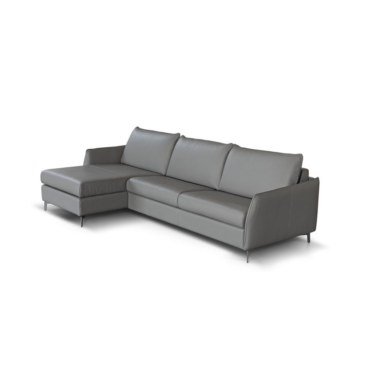 Corrigan Studio® Benavidez Genuine Leather Reversible Sleeper Sofa